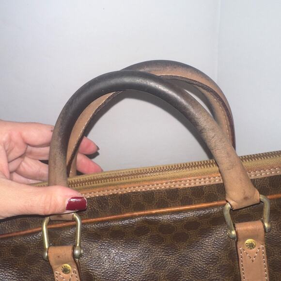 CELINE Macadam Brown Leather Briefcase Laptop tote Authentic used includes COA - Picture 11 of 15